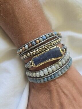 Handmade Blue Kyanite Multi-Strand Wrap Bracelet